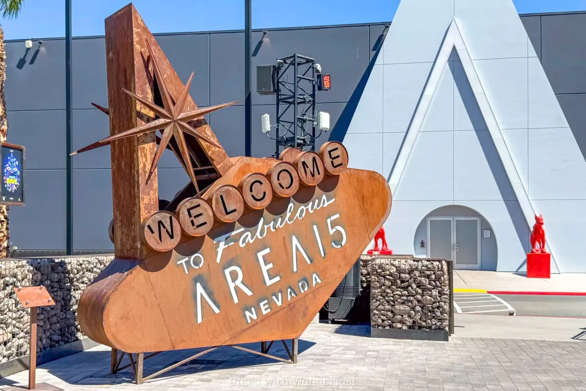 The Welcome to Fabulous AREA15 sign outside House Rules Las Vegas